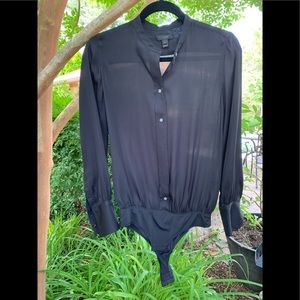 J.crew silk button-down bodysuit